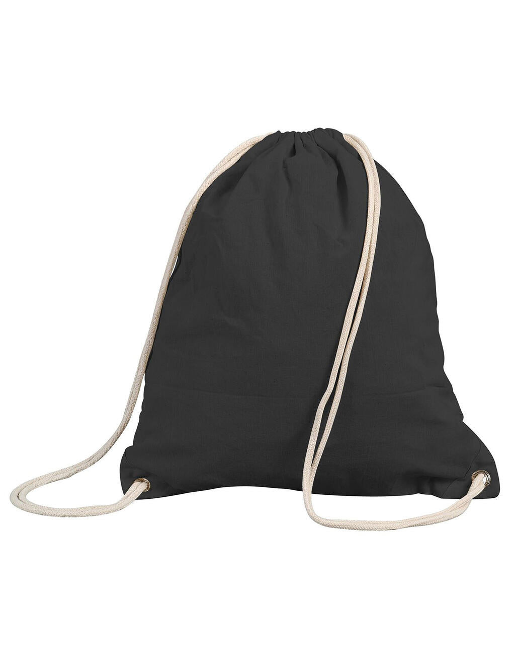 Stafford Cotton Drawstring Tote in Farbe Black