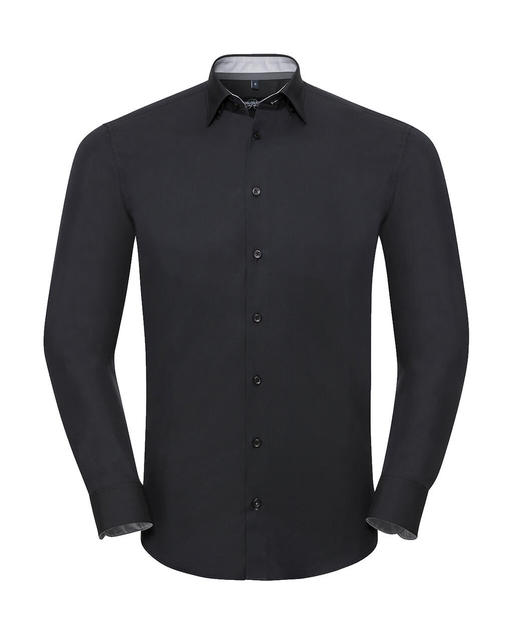 Men's LS Tailored Contrast Ultimate Stretch Shirt in Farbe Black/Oxford Grey/Convoy Grey