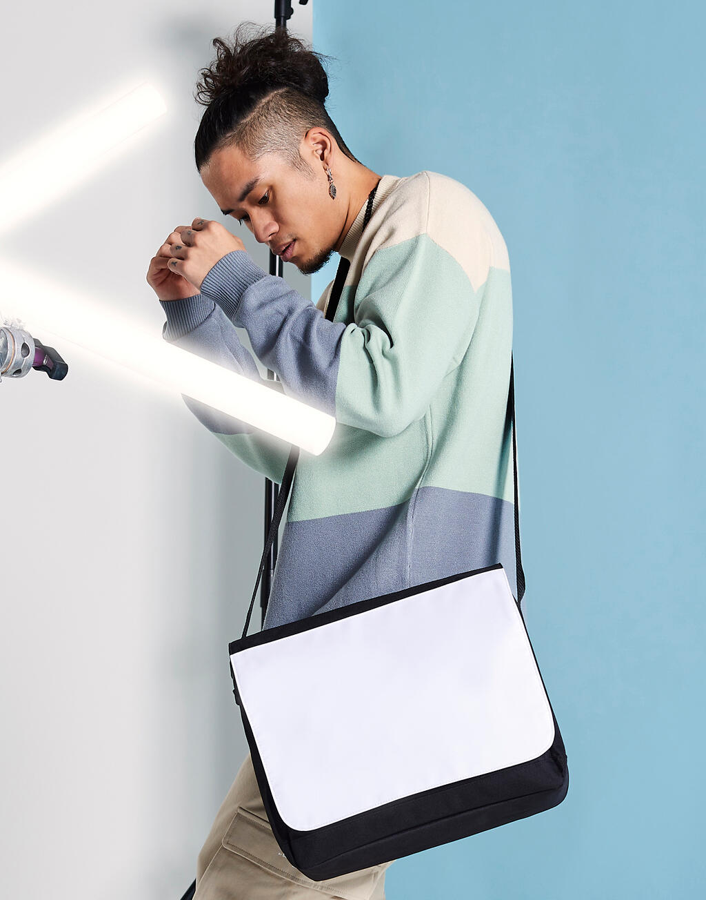 Sublimation Messenger Bag in Farbe Black
