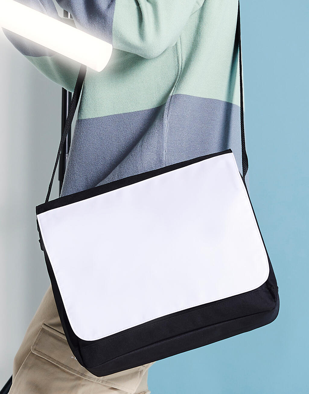 Sublimation Messenger Bag in Farbe Black