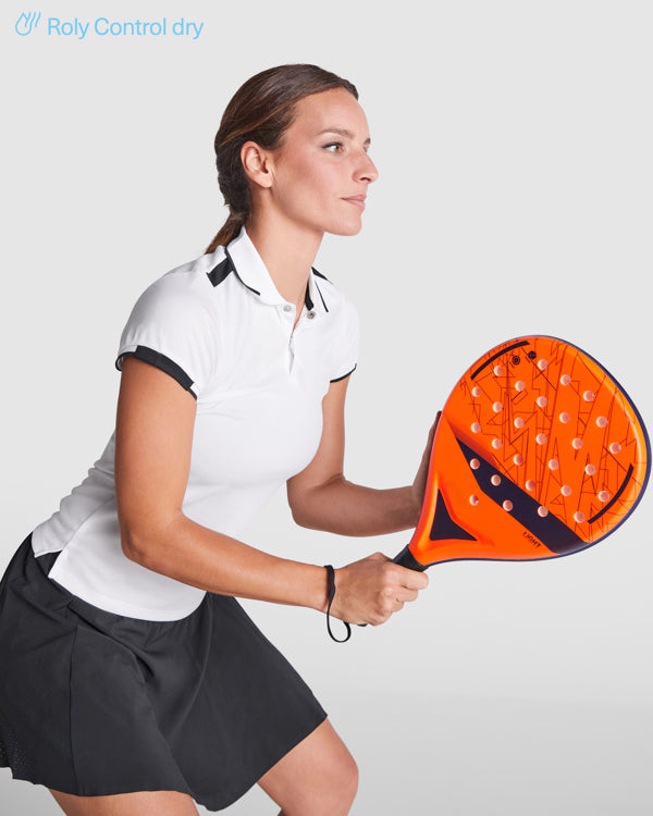 Poloshirt Tamil Woman in Farbe White/Black