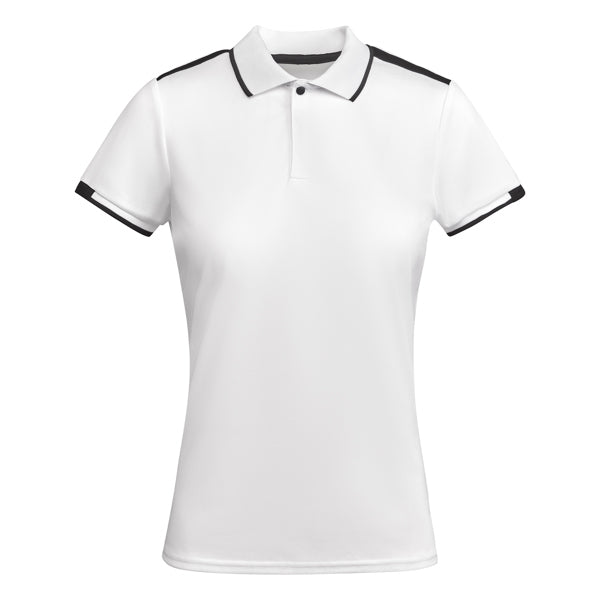 Poloshirt Tamil Woman in Farbe White/Black