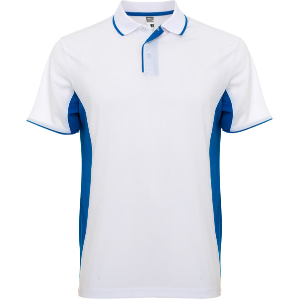 Poloshirt Montmelo in Farbe White/Royal Blue