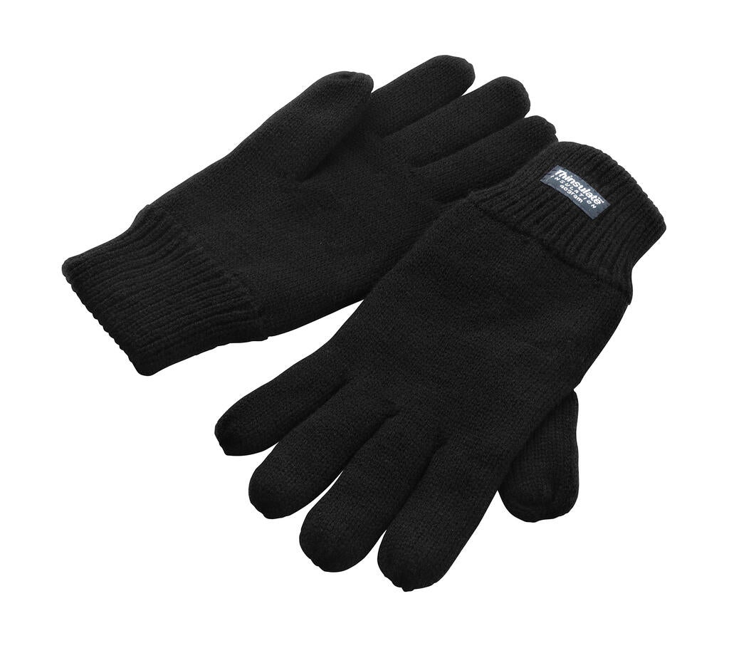 Fully Lined Thinsulate Gloves in Farbe Black