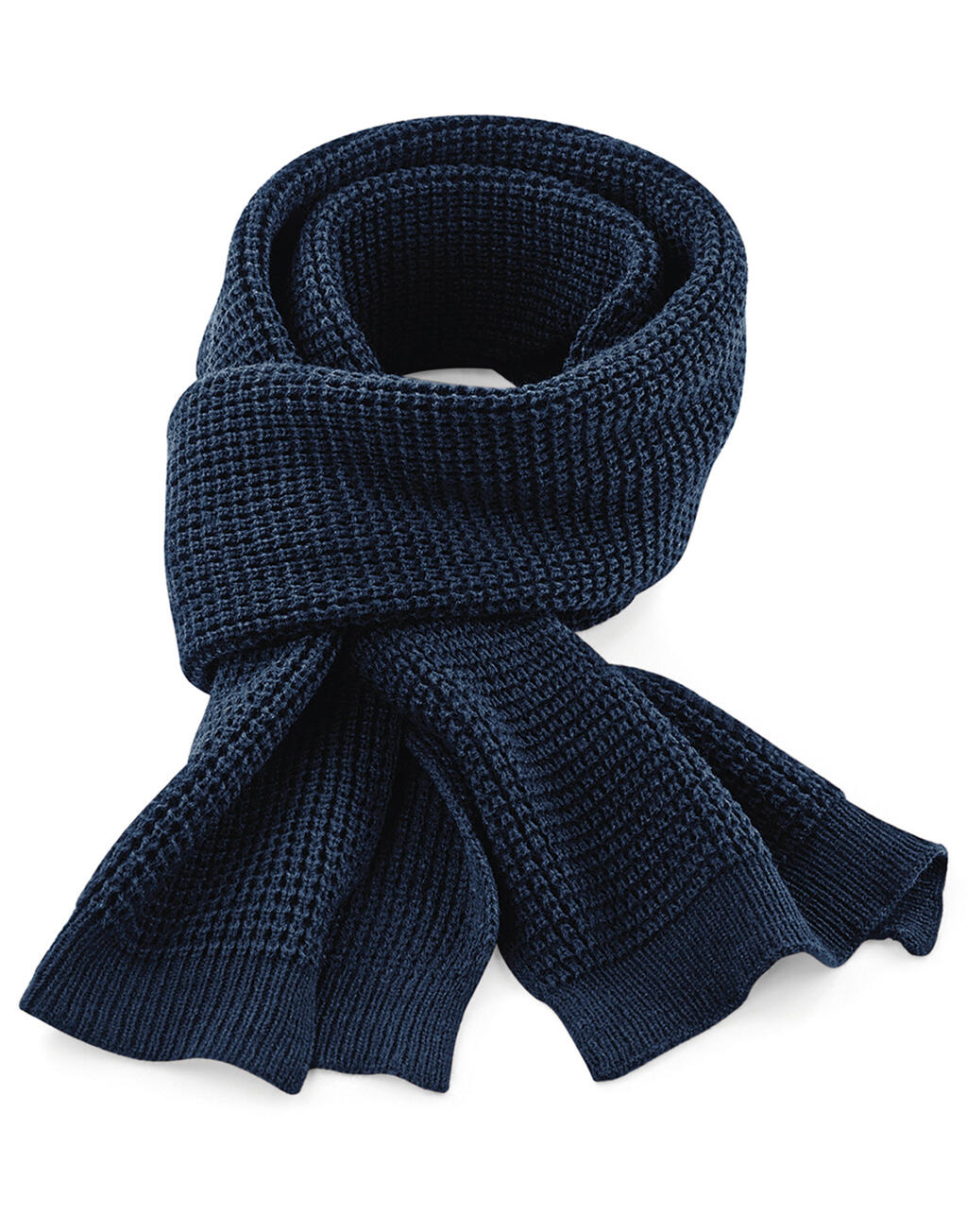Classic Waffle Knit Scarf in Farbe Black