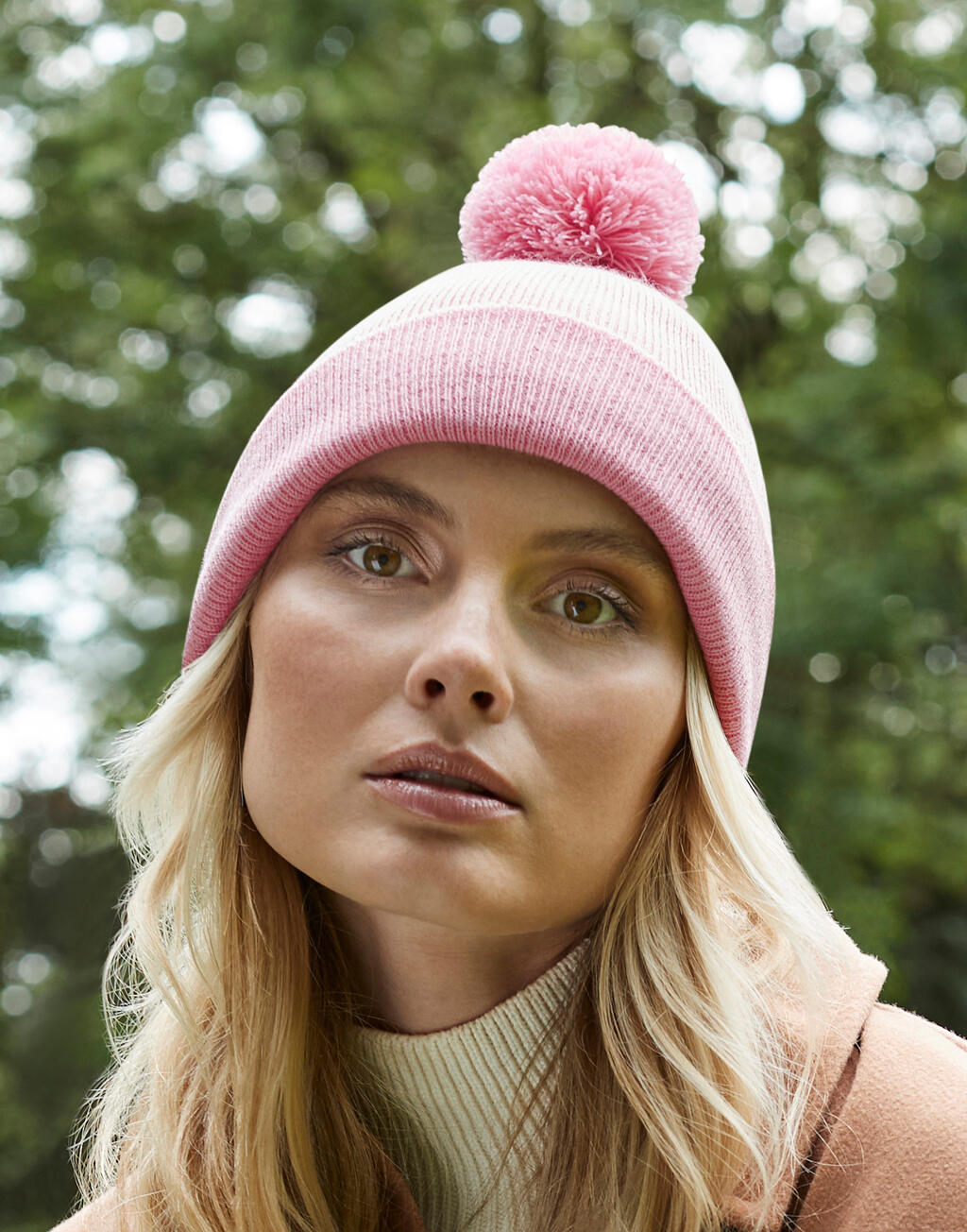 Original Pom Pom Beanie in Farbe White