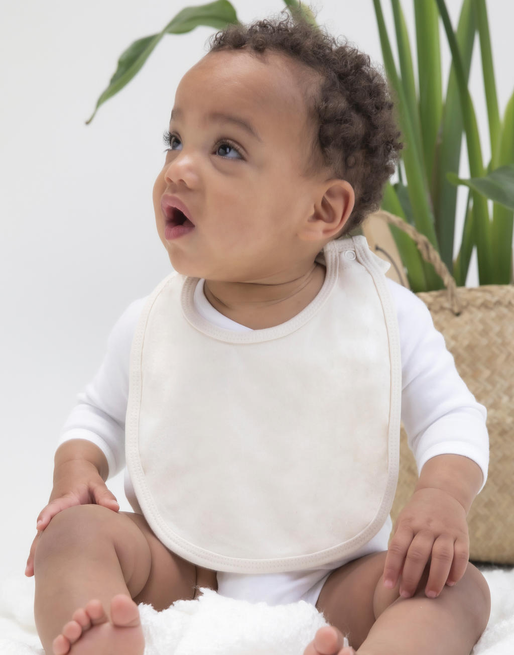 Single Layer Bib in Farbe White