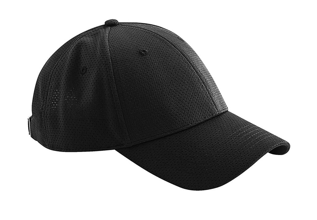 Air Mesh 6 Panel Cap in Farbe Black