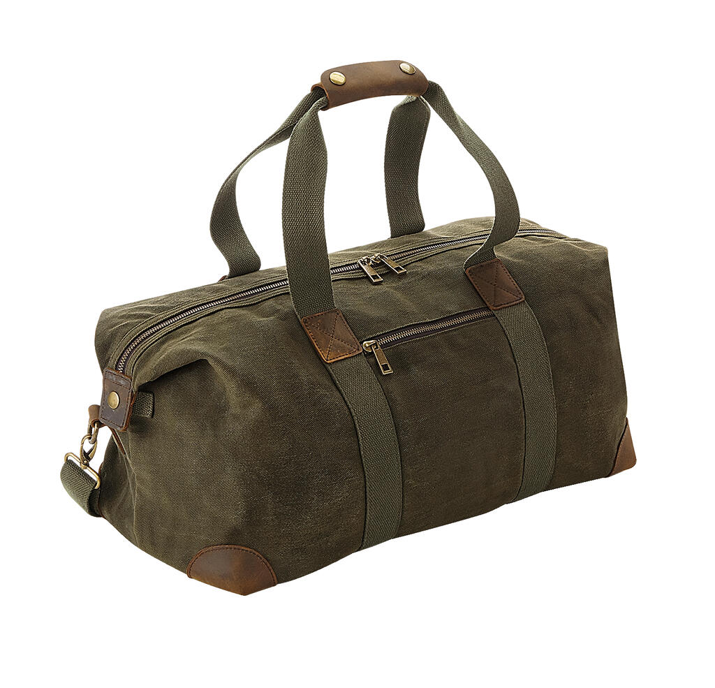 Heritage Waxed Canvas Holdall in Farbe Olive Green