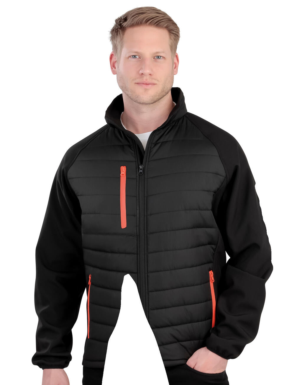Black Compass Padded Softshell in Farbe Black/Yellow