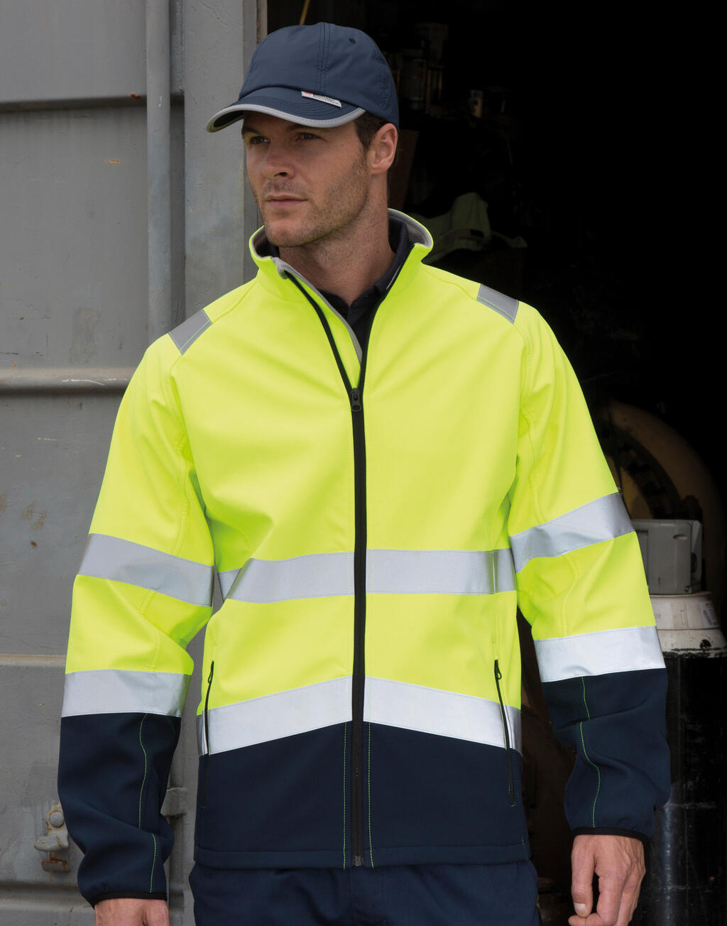 Printable Safety Softshell in Farbe Fluorescent Orange/Black
