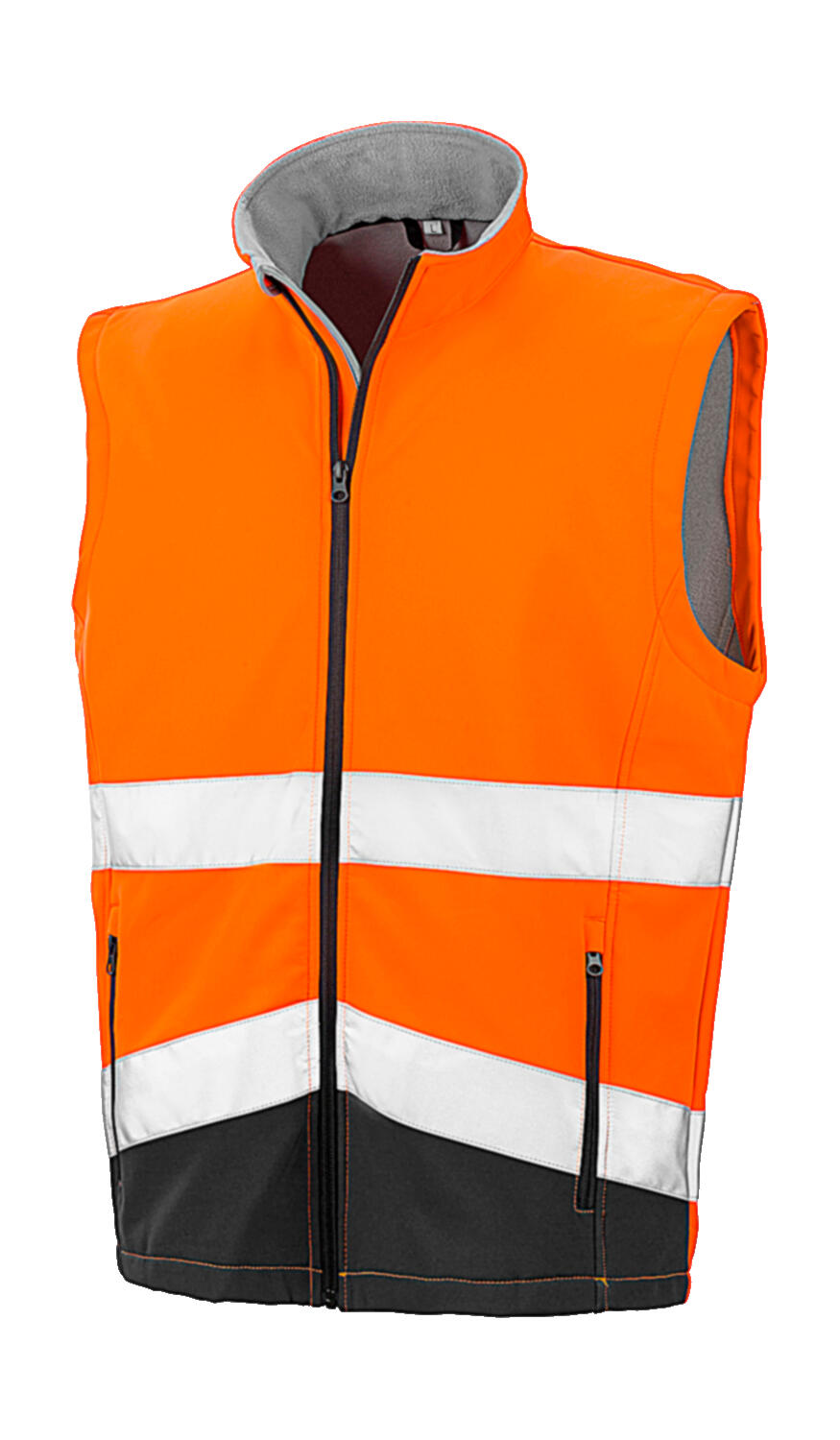 Printable Safety Softshell Gilet in Farbe Fluorescent Orange/Black