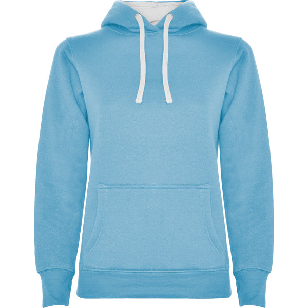 Kapuzenpullover Urban Woman in Farbe Sky Blue/White