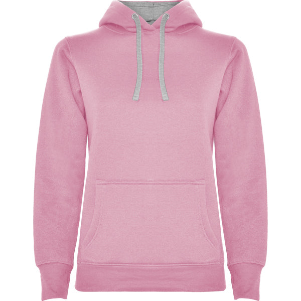 Kapuzenpullover Urban Woman in Farbe Light Pink/Heather Grey