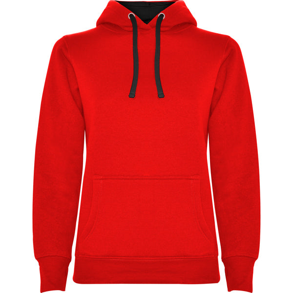 Kapuzenpullover Urban Woman in Farbe Red/Black