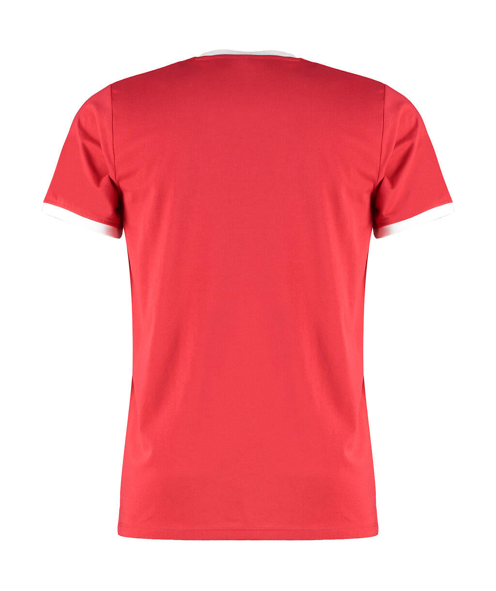 Fashion Fit Ringer Tee in Farbe Red/White