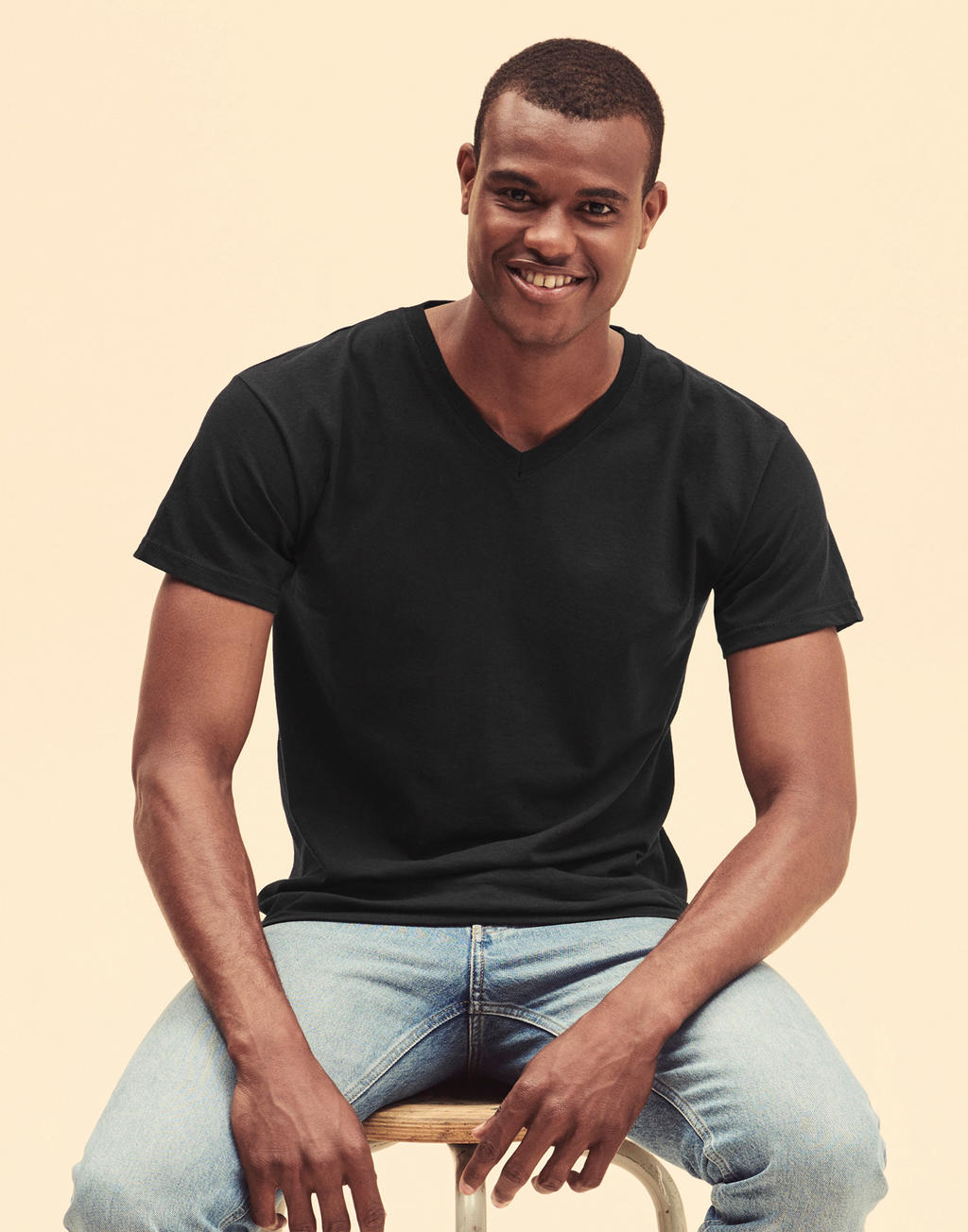 Original V-Neck T in Farbe White