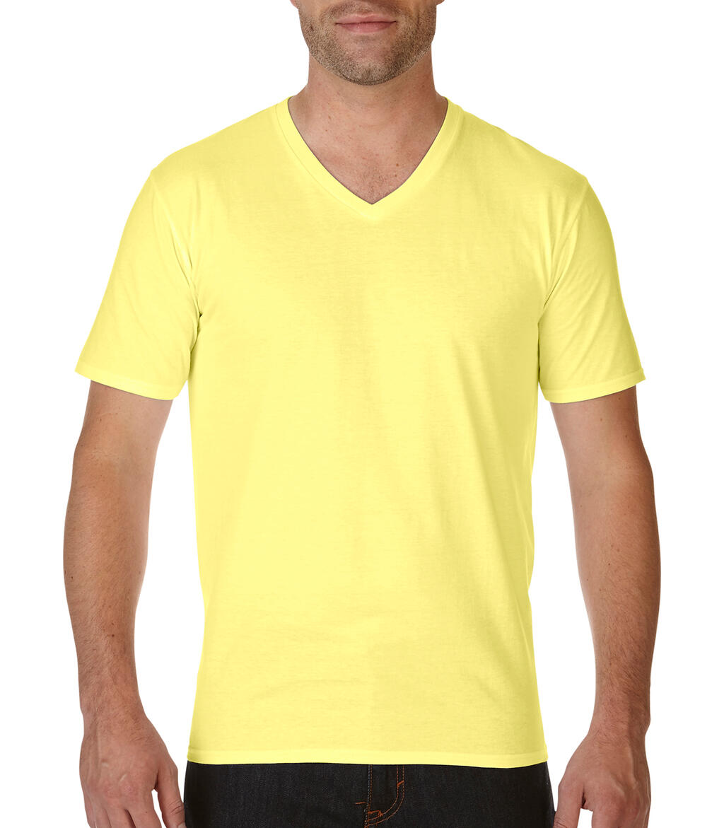 Premium Cotton Adult V-Neck T-Shirt in Farbe Cornsilk