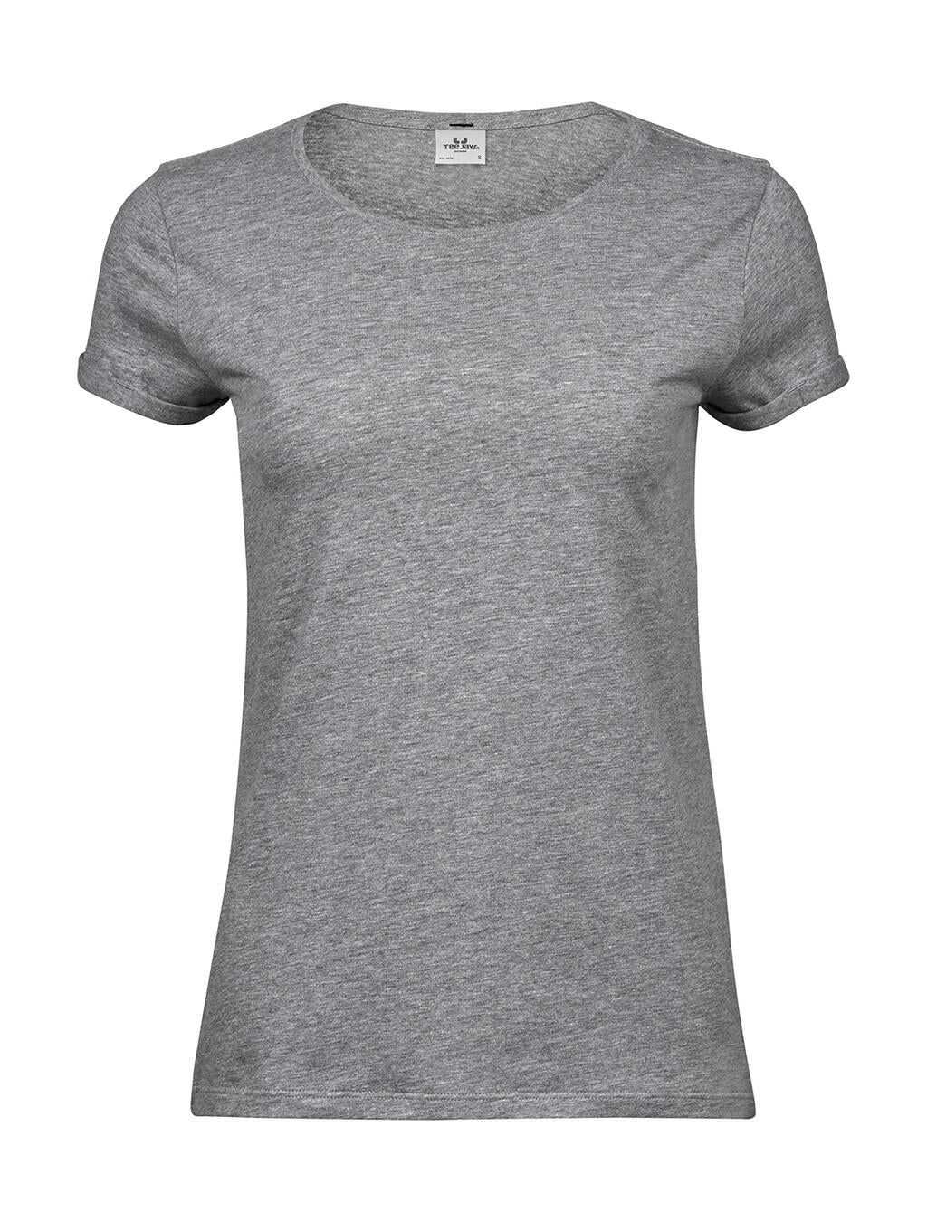 Ladies' Roll-Up Tee in Farbe Heather Grey