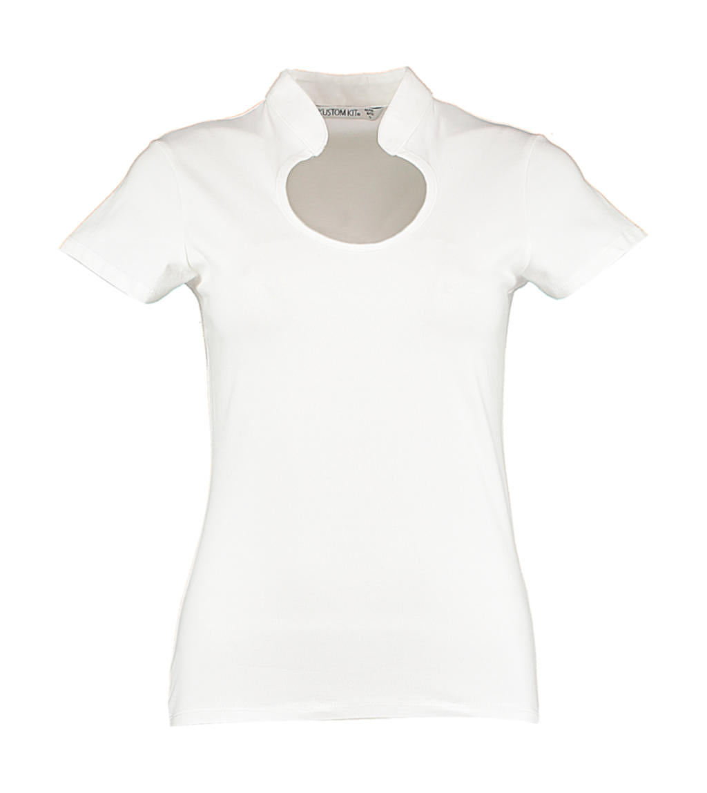 Regular Fit Keyhole Neck Top in Farbe White