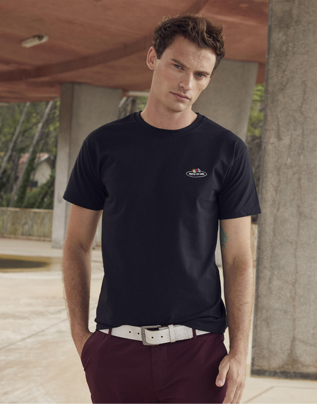Vintage T Small Logo Print in Farbe White