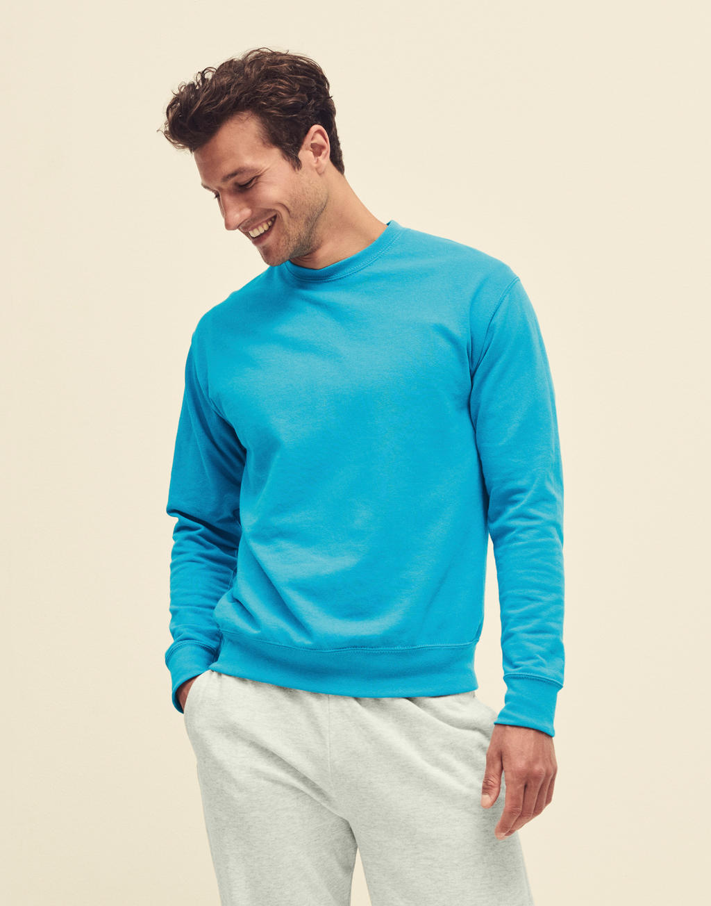 Lightweight Set-In Sweat in Farbe White