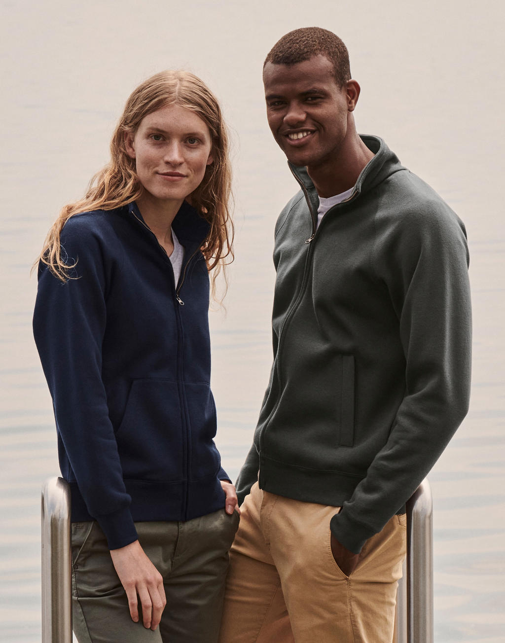 Premium Sweat Jacket in Farbe White