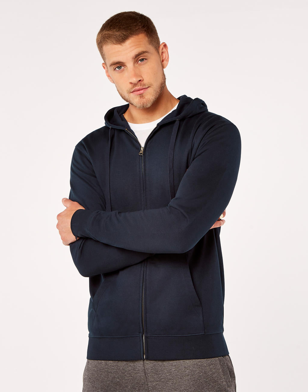 Regular Fit Zipped Hoodie Superwash® 60º in Farbe Black