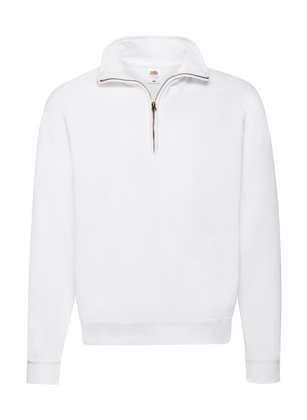 Classic Zip Neck Sweat in Farbe White