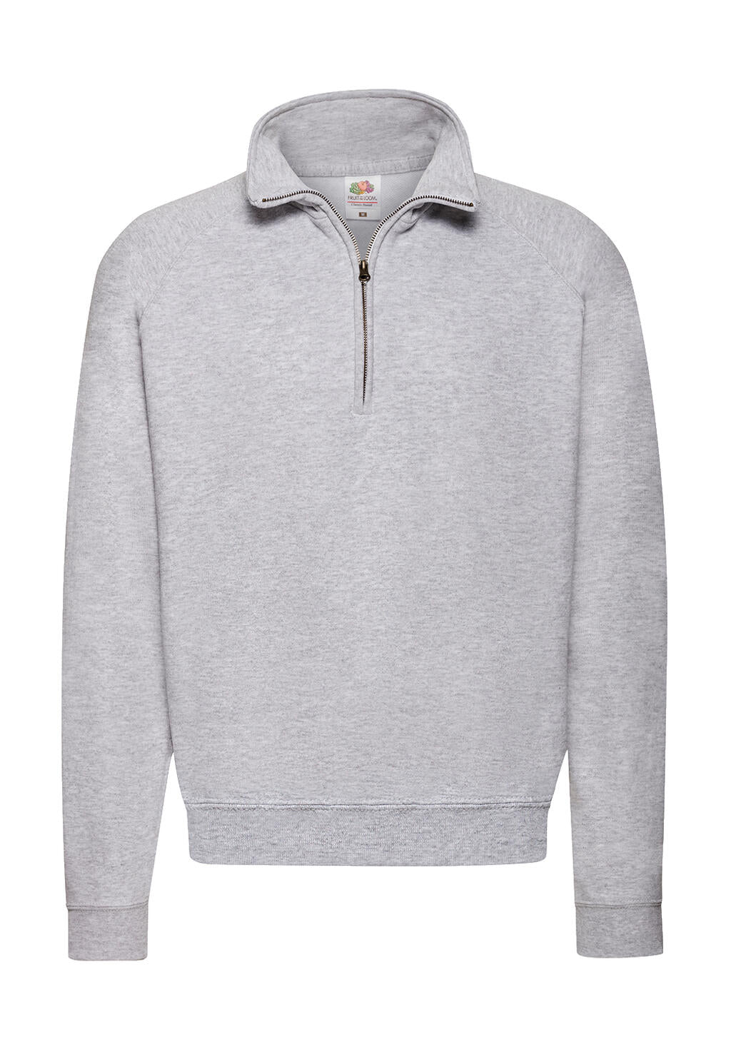Classic Zip Neck Sweat in Farbe Heather Grey