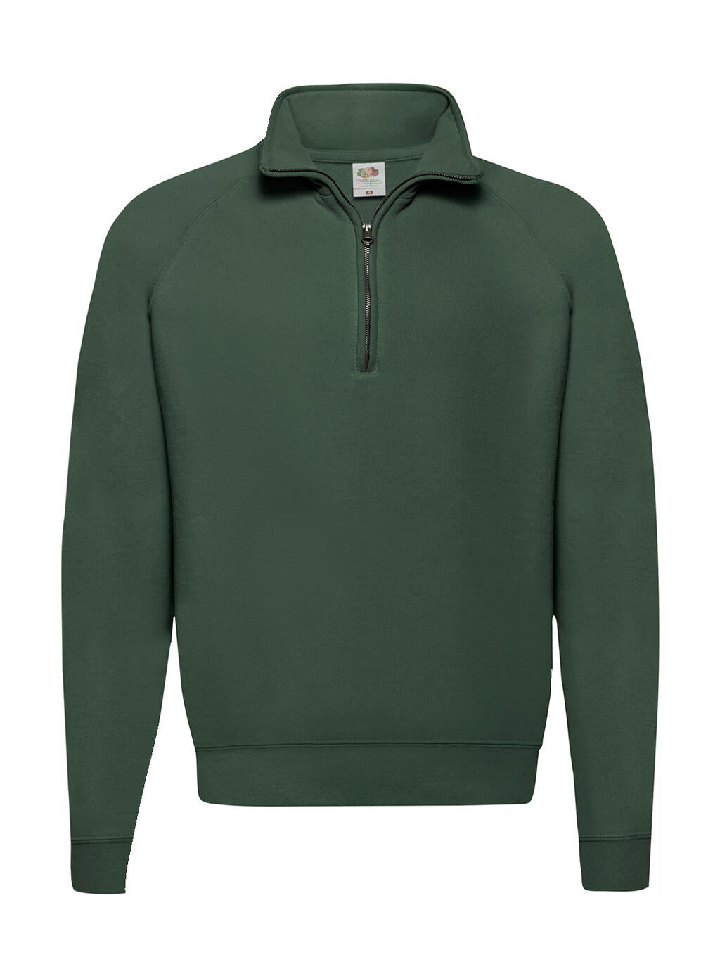 Classic Zip Neck Sweat in Farbe Bottle Green