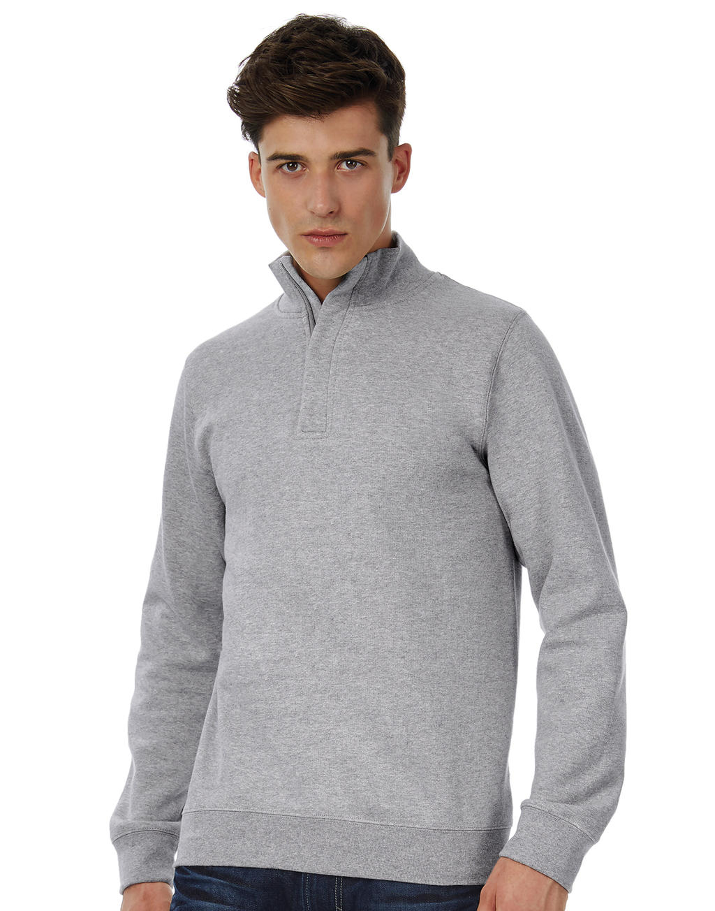 ID.004 Cotton Rich 1/4 Zip Sweat in Farbe White