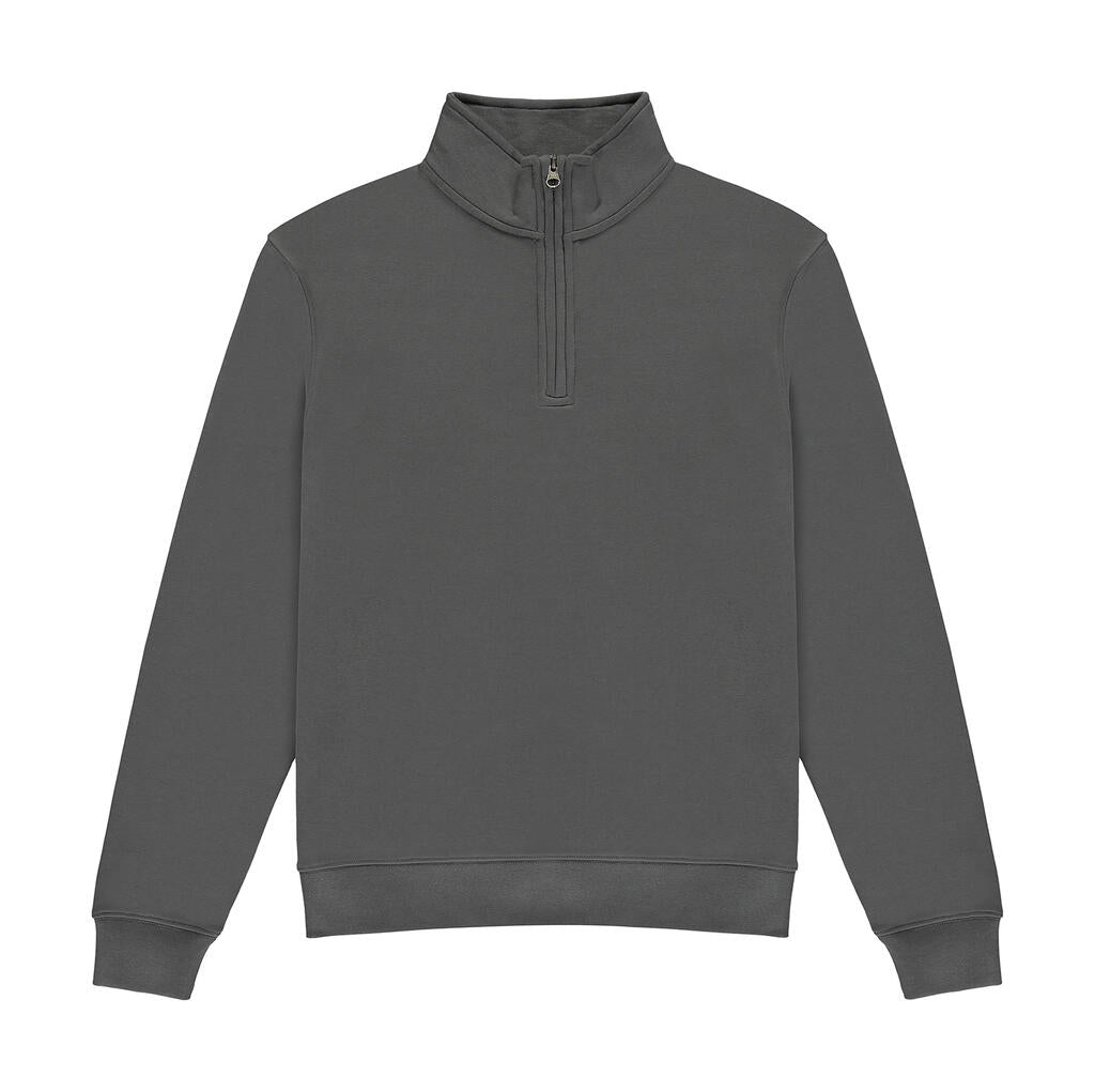 Regular Fit 1/4 Zip Sweatshirt in Farbe Dark Grey