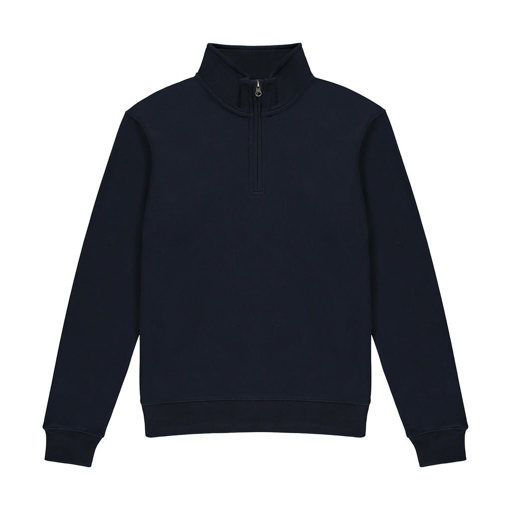 Regular Fit 1/4 Zip Sweatshirt in Farbe Navy