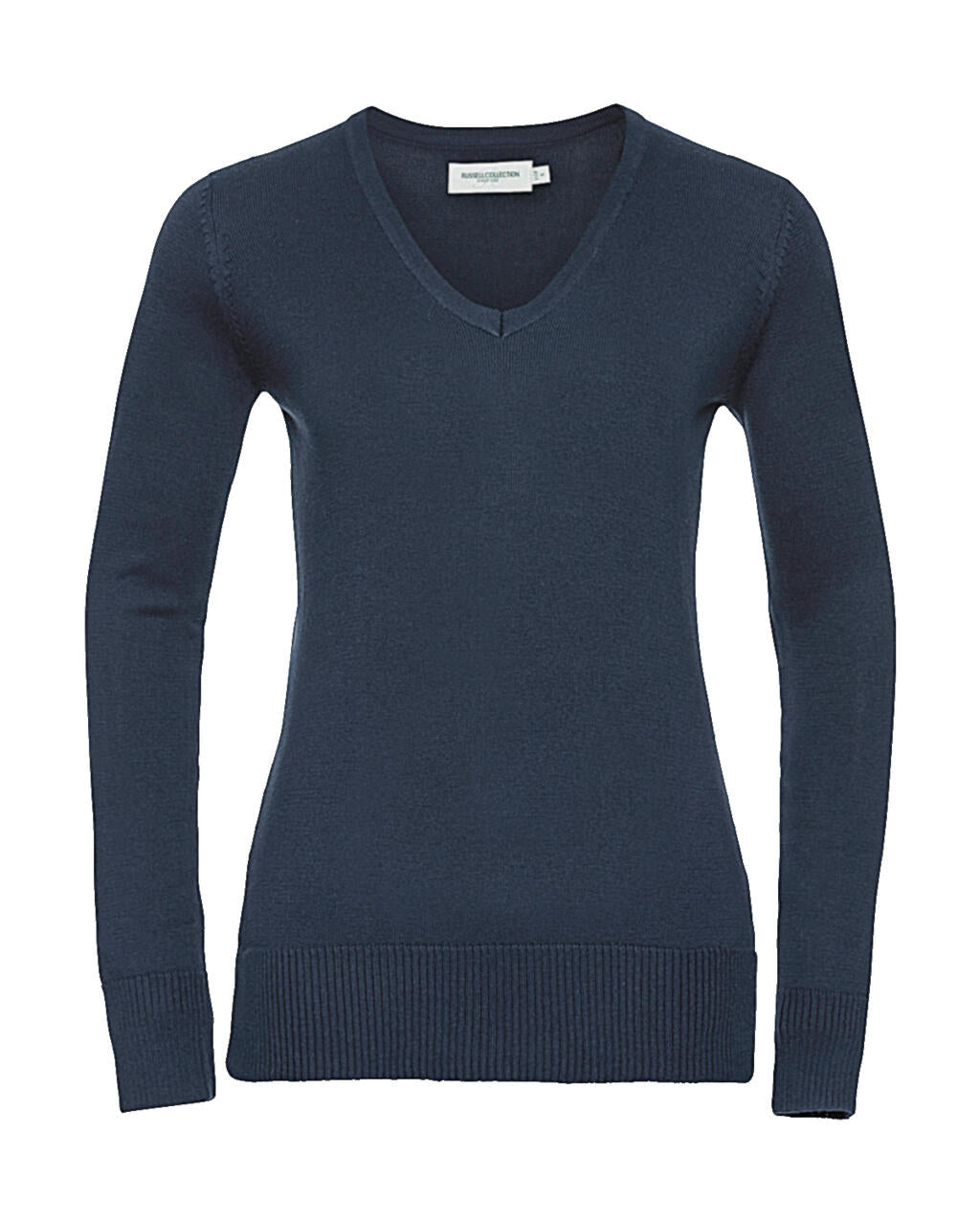 Ladies’ V-Neck Knitted Pullover in Farbe French Navy