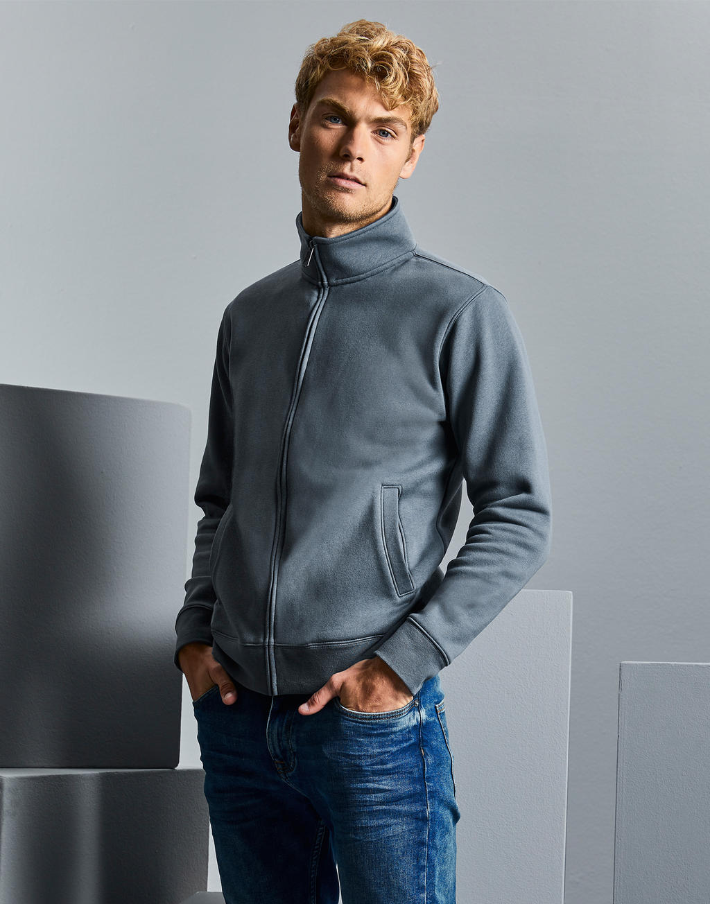 Men's Authentic Sweat Jacket in Farbe White