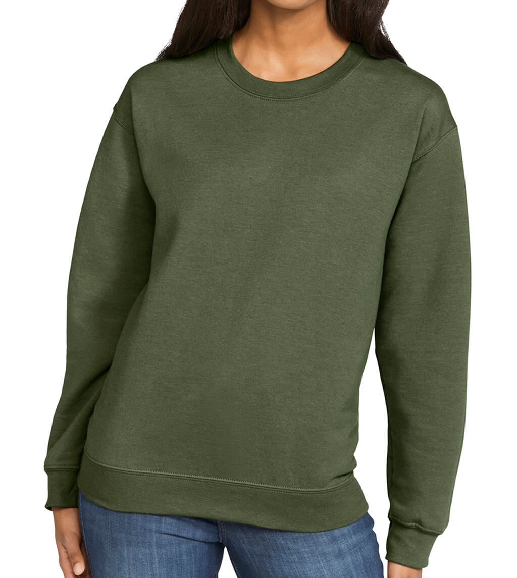 Softstyle Midweight Fleece Adult Crewneck in Farbe Military Green