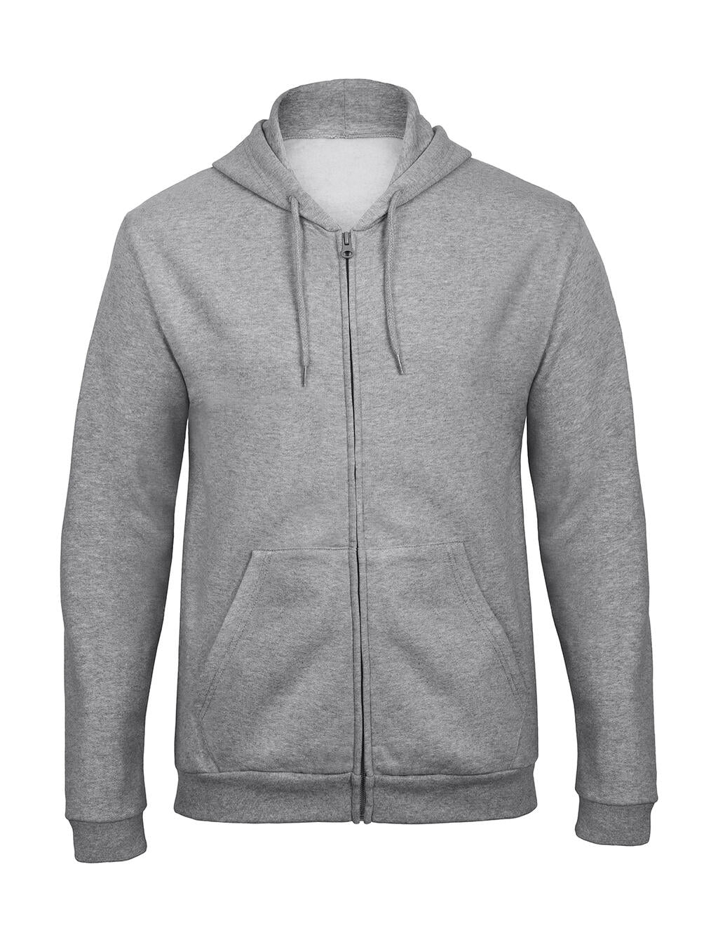 ID.205 50/50 Hooded Full Zip Sweat Unisex in Farbe Heather Grey