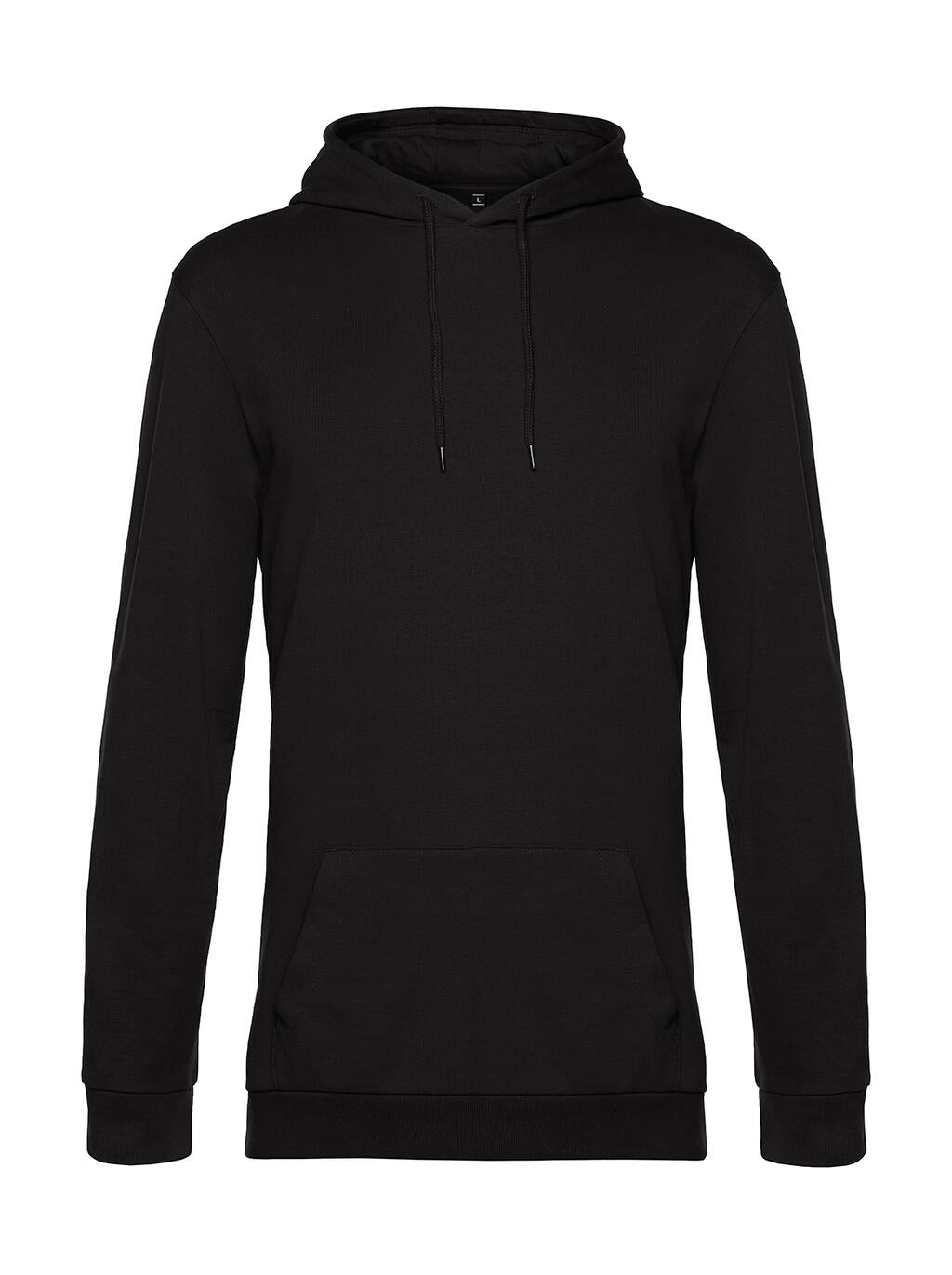 #Hoodie French Terry in Farbe Black Pure