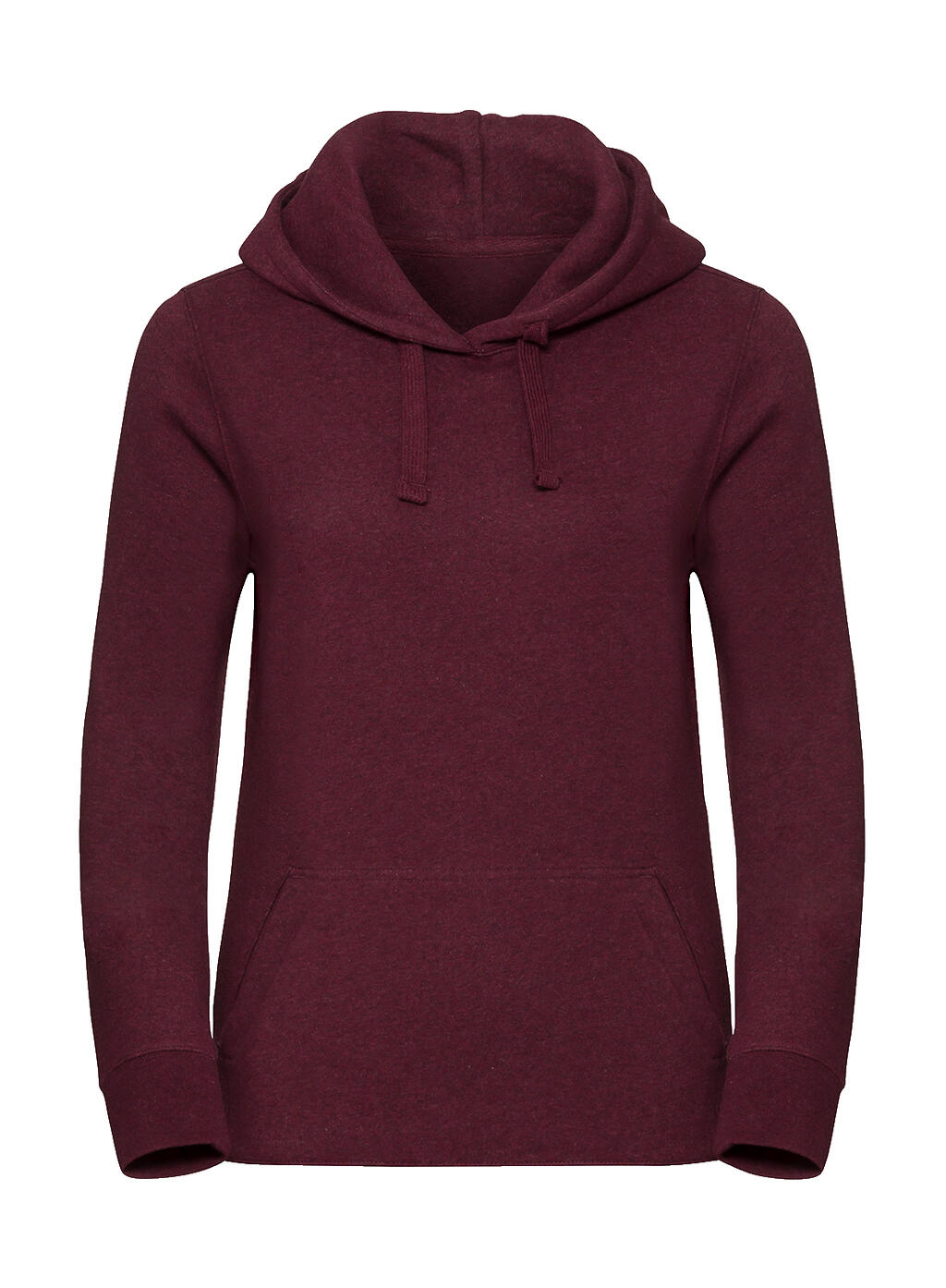 Ladies' Authentic Melange Hooded Sweat in Farbe Burgundy Melange