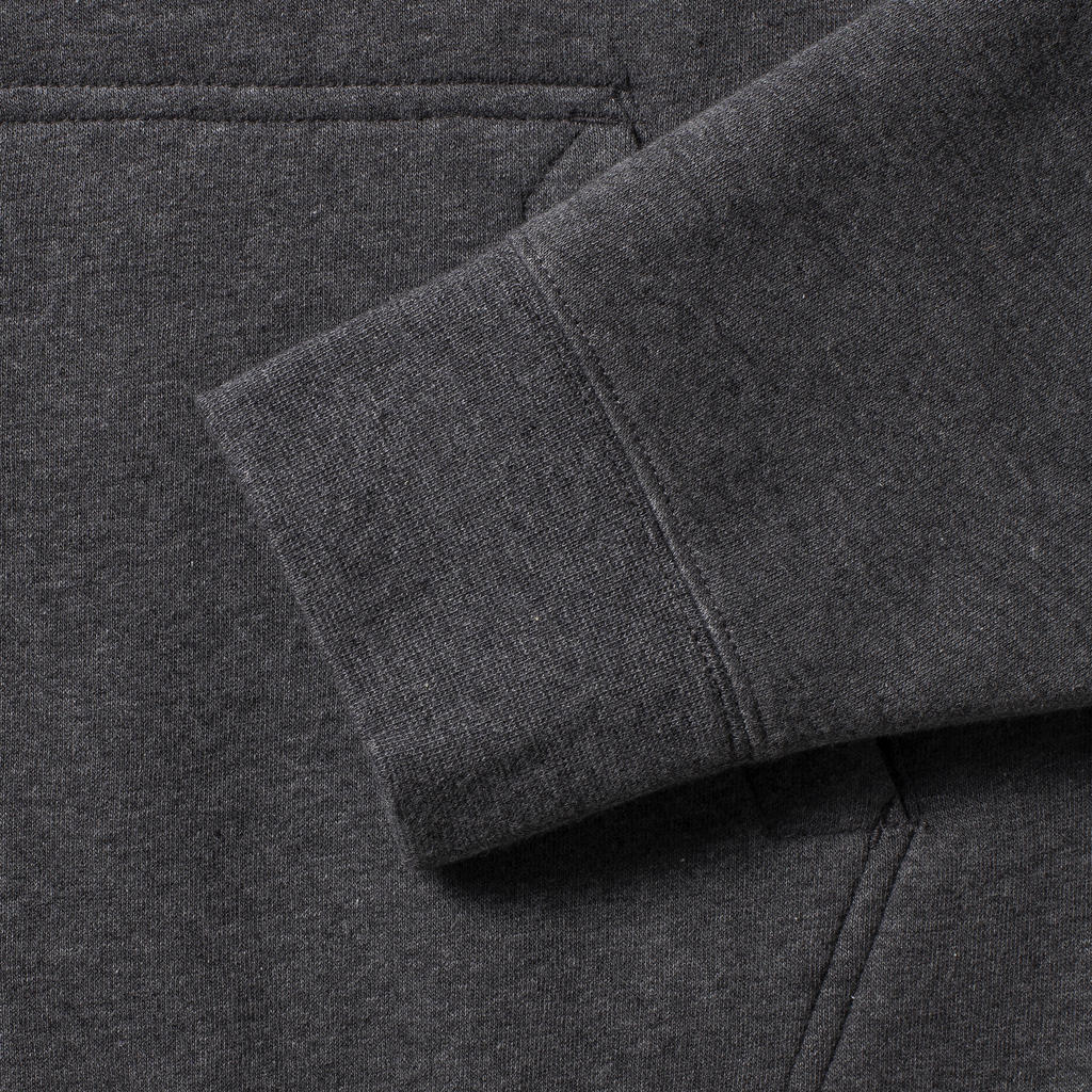 Men's Authentic Melange Zipped Hood Sweat in Farbe Carbon Melange