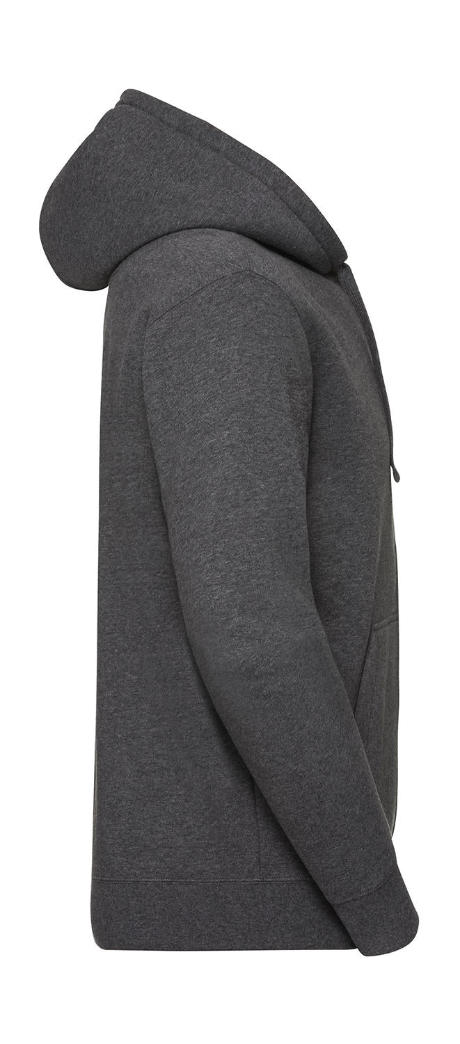 Men's Authentic Melange Zipped Hood Sweat in Farbe Carbon Melange