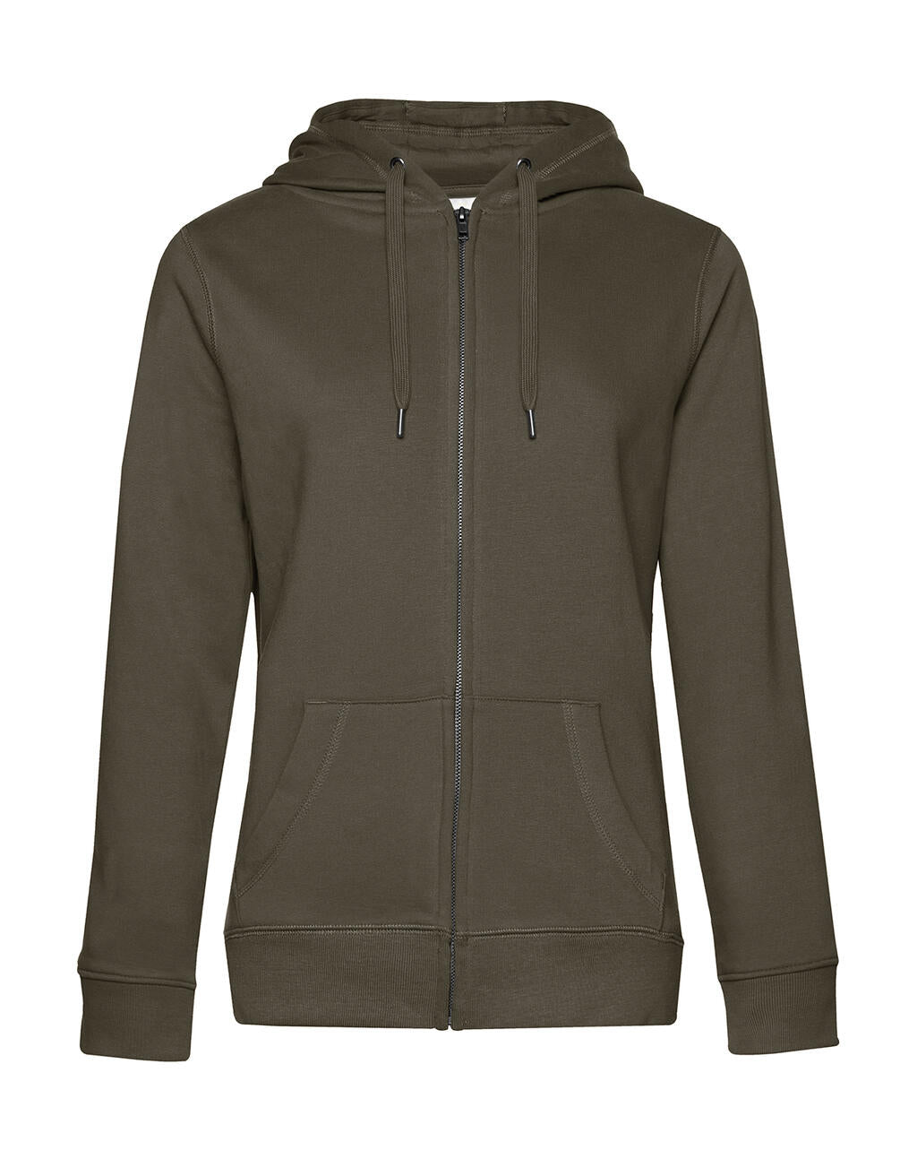 QUEEN Zipped Hood_° in Farbe Khaki