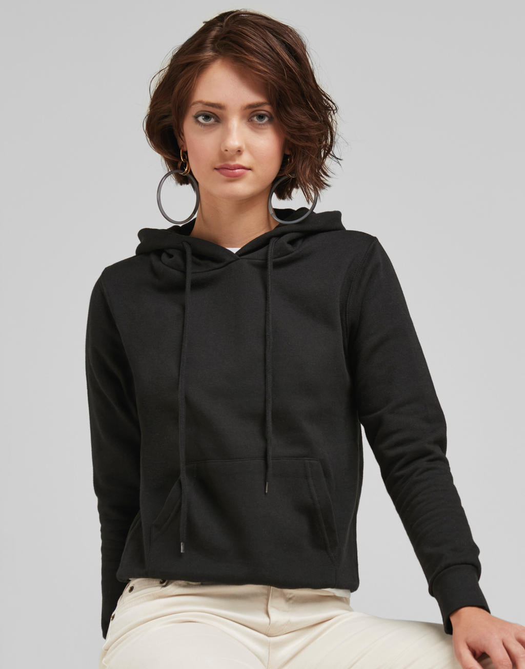Ladies' Hooded Sweatshirt in Farbe White