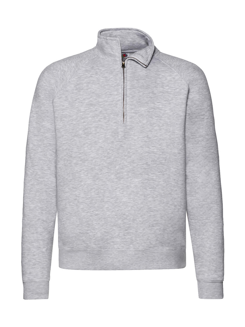 Premium Zip Neck Sweat in Farbe Heather Grey