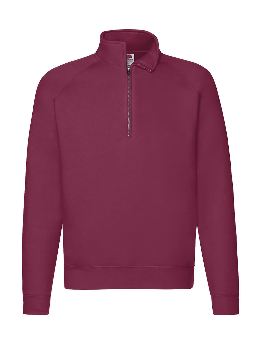Premium Zip Neck Sweat in Farbe Burgundy