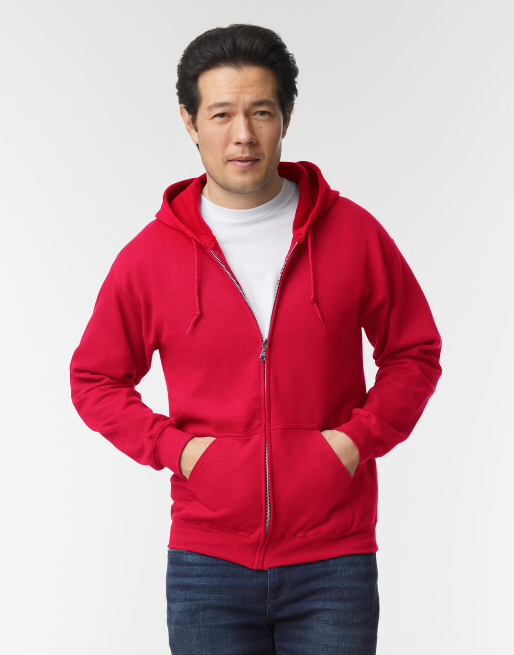 Heavy Blend Adult Full Zip Hooded Sweat in Farbe Black
