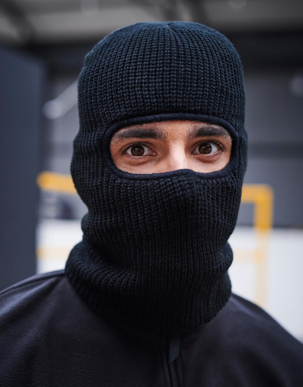 Open Face Balaclava in Farbe Black