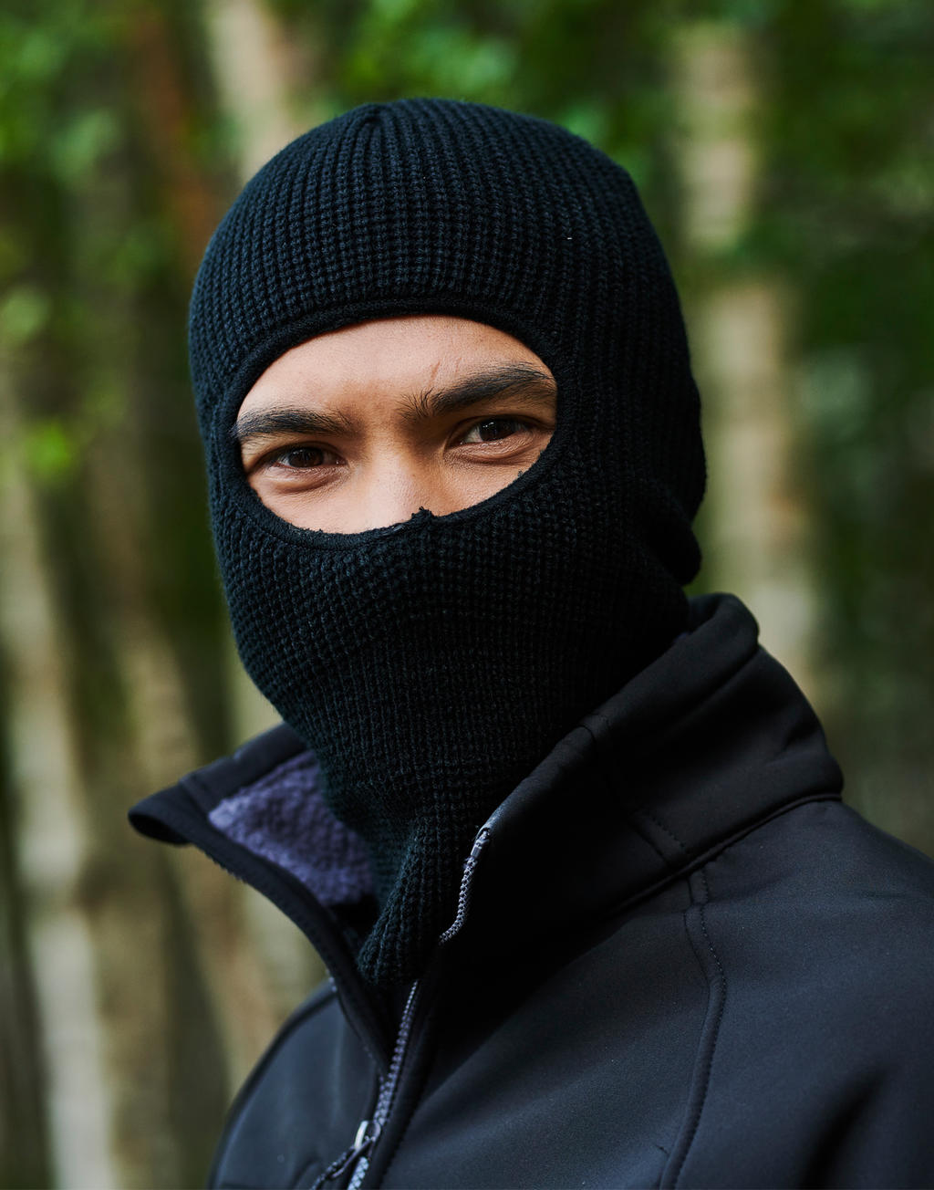 Open Face Balaclava in Farbe Black
