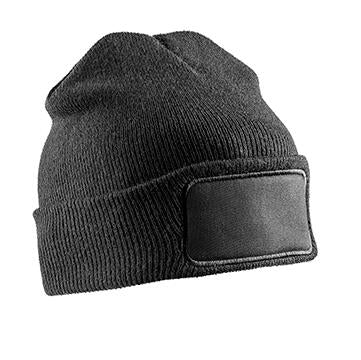 Double Knit Printers Beanie in Farbe Black